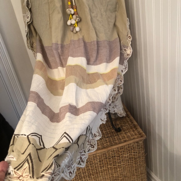 NWOT Anthropologie Hemant and Nandita Cotton Bohemian/Coastal Cotton Maxi Dress - Picture 3 of 8